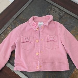 Disney Pink Jean Jacket with Bow Details